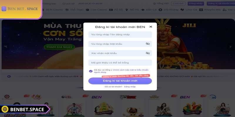 Cần check kỹ mọi yêu cầu trước khi hoàn tất đăng ký BENBET
